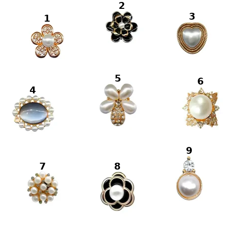 PINS PERLES EN METAL