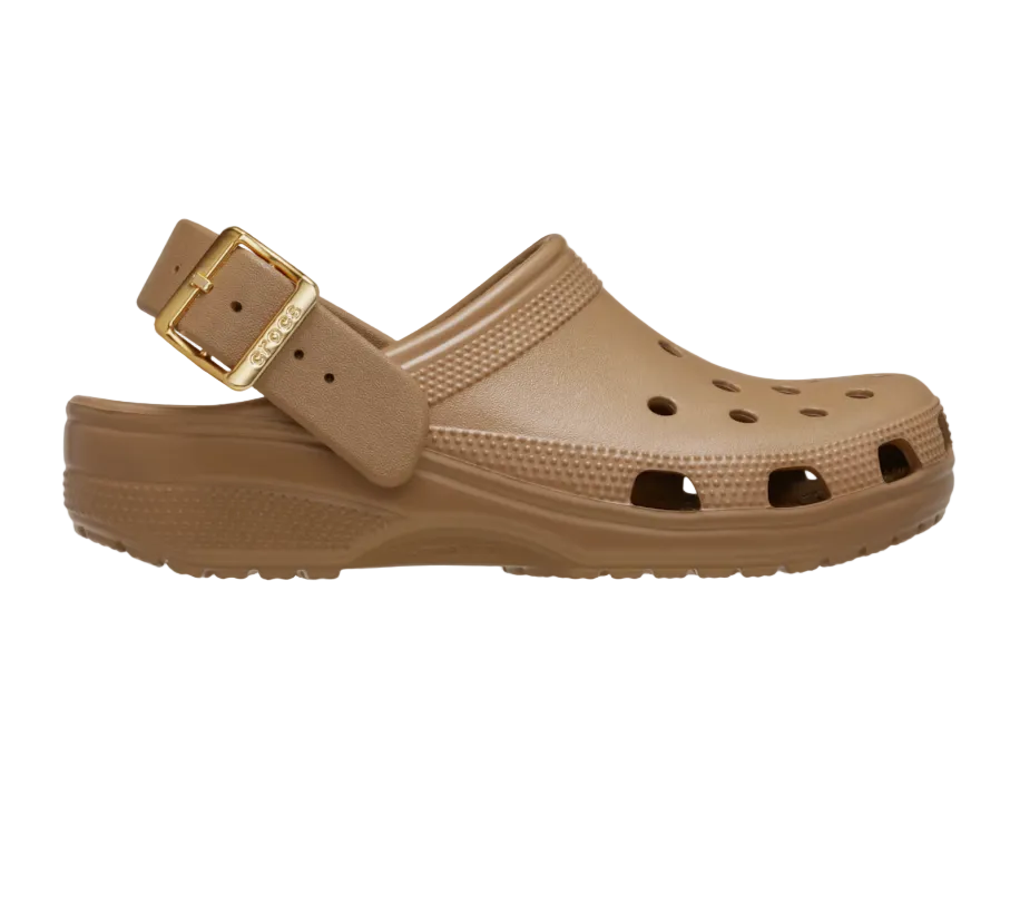 CLOGS METALLIC BUCKLE SEPIA