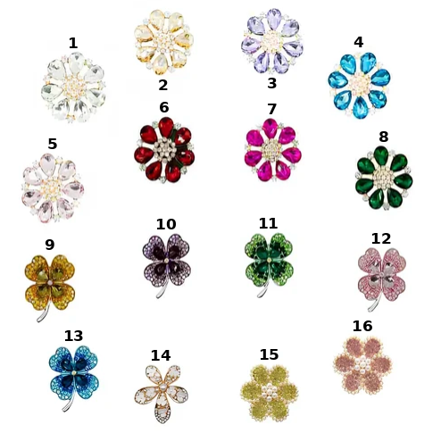 PINS FLEURS & TREFLES METAL